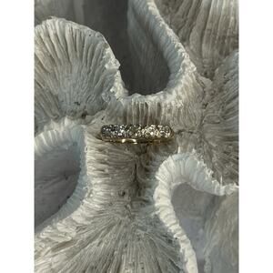14 K Yellow Gold Diamonds Ring Size 3.5